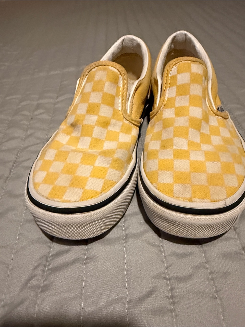 Vans Kids Slip-On Sneakers in Yellow Checkerboard